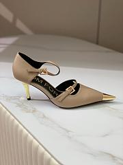 Kitlife TOM FORD Double Strap Mary Jane Satin Pumps Beige - 7.5cm - 5