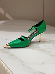 Kitlife TOM FORD Double Strap Mary Jane Satin Pumps Green - 7.5cm - 4