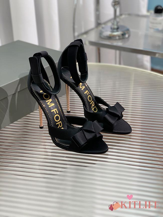 Kitlife TOM FORD Satin Ankle-Strap Sandal, Black 11.5cm - 1