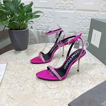 Kitlife Tom Ford Padlock 105mm heels Pink/Silver Crystal