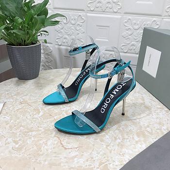 Kitlife Tom Ford Padlock 105mm heels Blue/Silver Crysta