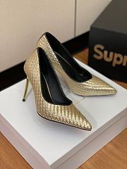 kitlife Balmain Women's Gold Ruby Embellished Pumps  - 1