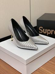 kitlife Balmain Women's Silver Ruby Embellished Pumps - 5