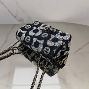 kitlife chanel EVENING BAG Diamanté, Lambskin & Ruthenium-Finish Metal Black, White & Blue - 13x21x8 cm - 3