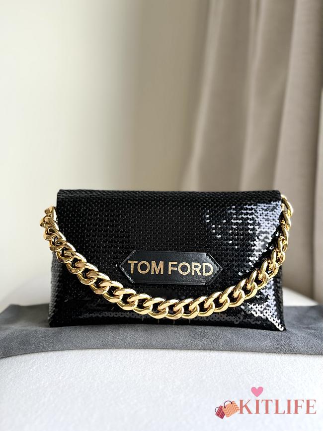 kitlife TOM FORD sequin clutch bag black - 20x12x7 cm - 1