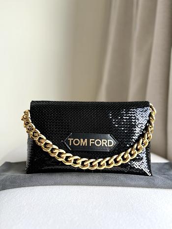 kitlife TOM FORD sequin clutch bag black - 20x12x7 cm