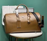 Kiltife Prada Brown Saffiano Leather Bauletto Handbag - 50x27.5x25 cm - 1