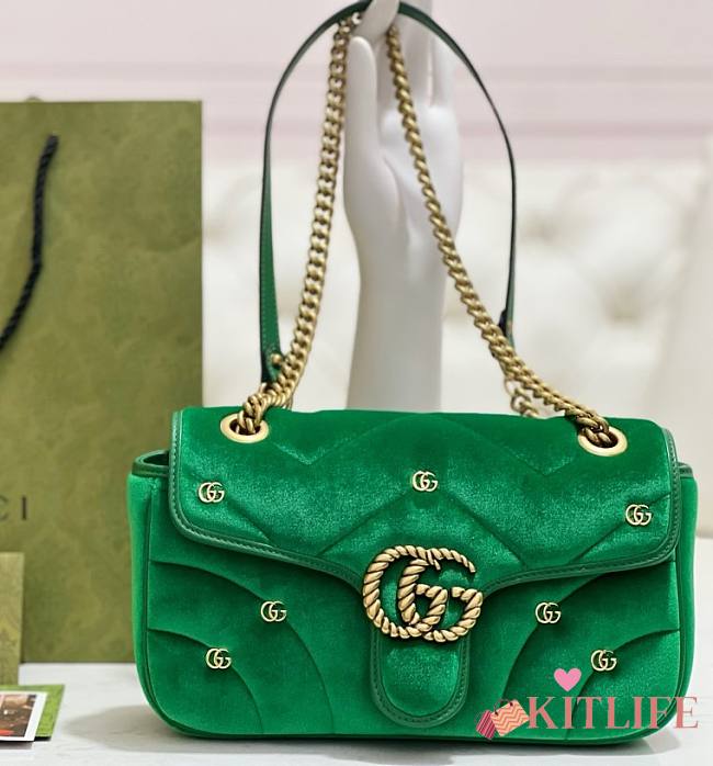 Kitlife Gucci Marmont Green bag - 26x15x7 cm - 1