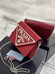 kitlife Prada Women's Red Logo-plaque Shoulder Bag red - 17x9.5x3.5 cm - 4