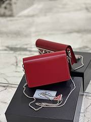 kitlife Prada Women's Red Logo-plaque Shoulder Bag red - 17x9.5x3.5 cm - 2