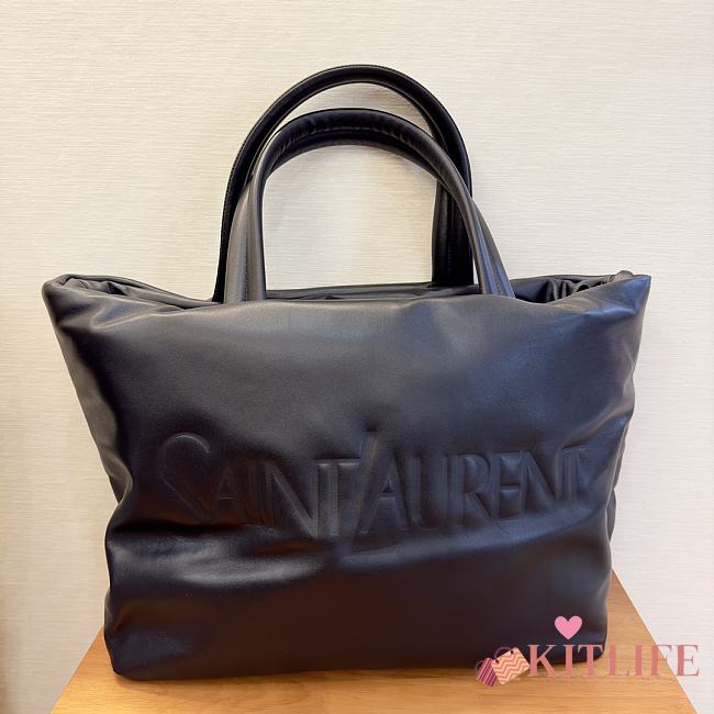 Kitlife YSL black logo debossed large tote bag - 50x43x17 cm - 1