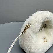 kitlife Miu Miu Logo Plaque Fluffy Handbag white - 20x6x17 cm - 4