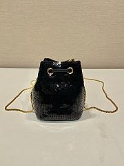 kitlife prada Sequined satin mini-pouch black bag - 10x12x7 cm - 6