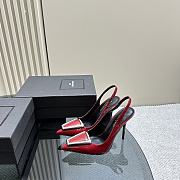 Kitlife Saint Laurent George square toe pumps red - 9cm - 4