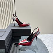 Kitlife Saint Laurent George square toe pumps red - 9cm - 3