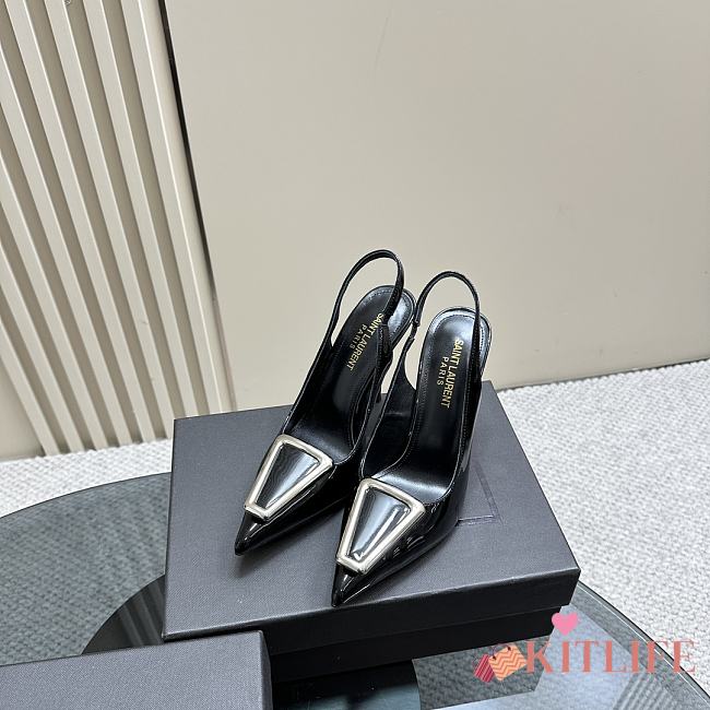 Kitlife Saint Laurent George square toe pumps black - 9cm - 1