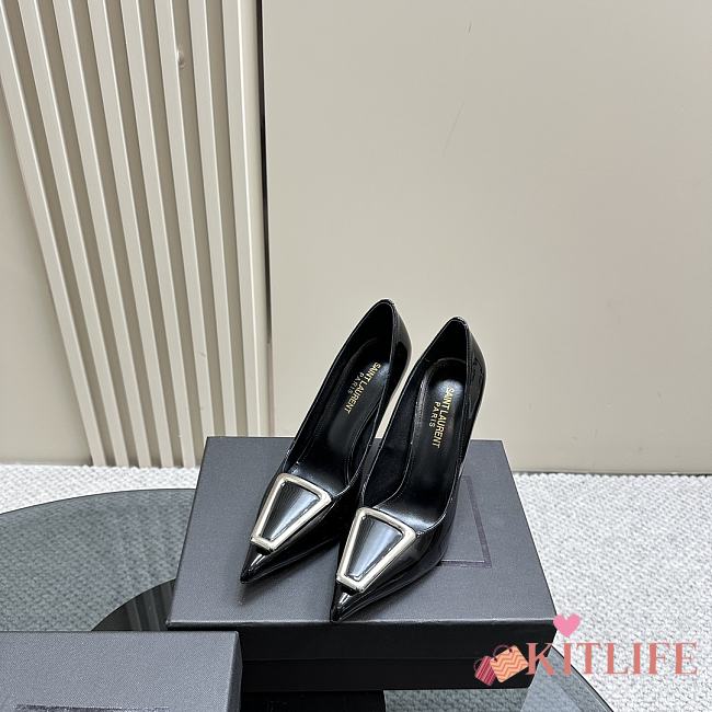 Kitlife Saint Laurent George square toe pumps black - 9cm - 01 - 1