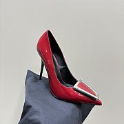 Kitlife Saint Laurent George square toe pumps red - 9cm - 02 - 5