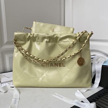 Kitlife Chanel Antiba Handbag silver hardware Yellow - 45x30x8 cm