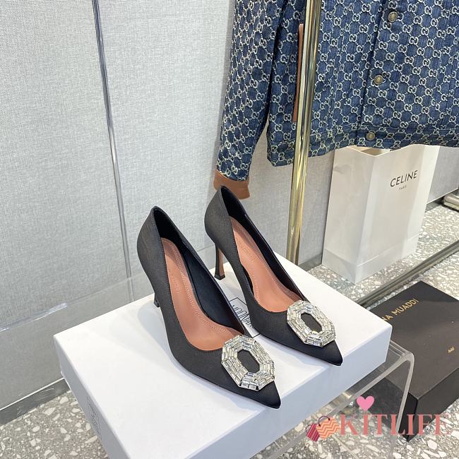 kitlife Amina Muaddi heels 9cm black - 1
