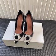 Kitlife AMINA MUADDI Women's Brown Begum Patent Leather black Pumps 9cm - 1