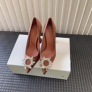 Kitlife AMINA MUADDI Women's Brown Begum Patent Leather brown Pumps 9cm - 1
