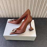 Kitlife AMINA MUADDI Women's Brown Begum Patent Leather brown Pumps 9cm - 5