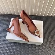 Kitlife AMINA MUADDI Women's Brown Begum Patent Leather brown Pumps 9cm - 4