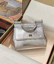 kitlife DOLCE & GABBANA Metallic Sicily Top-Handle Bag Silver - 20x16x8 cm - 1