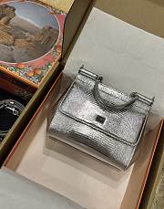 kitlife DOLCE & GABBANA Metallic Sicily Top-Handle Bag Silver - 20x16x8 cm - 3