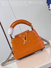 kitlife Louis Vuitton Capucines in precious crocodilian Orange bag - 16x11x6 cm - 1