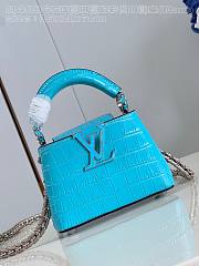 kitlife Louis Vuitton Capucines in precious crocodilian blue bag - 16x11x6 cm - 1