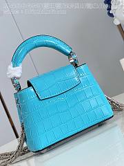 kitlife Louis Vuitton Capucines in precious crocodilian blue bag - 16x11x6 cm - 4