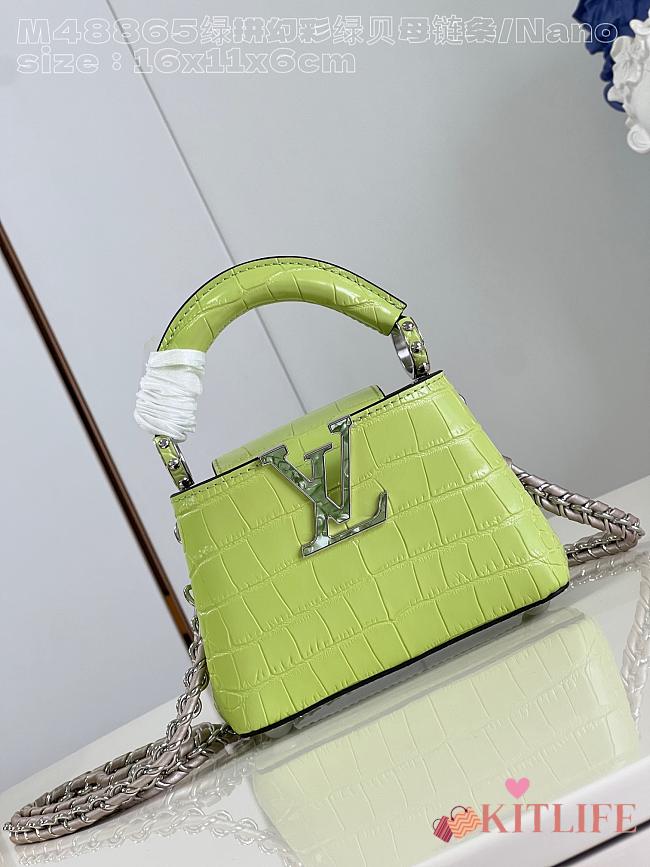 kitlife Louis Vuitton Capucines in precious crocodilian green bag - 16x11x6 cm - 1