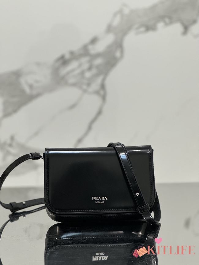 kitlife Prada Brushed leather mini-bag with shoulder strap black bag - 18x12.5x2.5 cm - 1