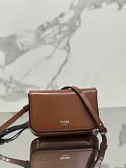 kitlife Prada Brushed leather mini-bag with shoulder strap black brown - 18x12.5x2.5 cm - 1