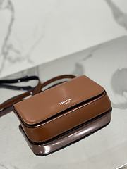 kitlife Prada Brushed leather mini-bag with shoulder strap black brown - 18x12.5x2.5 cm - 5