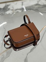 kitlife Prada Brushed leather mini-bag with shoulder strap black brown - 18x12.5x2.5 cm - 2