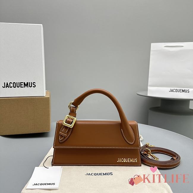 Kitlife JACQUEMUS Le chiquito long boucle brown bag - 21x10x6 cm - 1