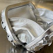 kitlife Bottega Veneta Knot intrecciato metallic leather clutch silver bag - 19x11.5x5 - 5