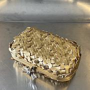 kitlife Bottega Veneta Knot intrecciato metallic leather clutch gold bag - 19x11.5x5 - 3