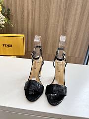 kitlife Fendi Delfina Black fabric high-heeled sandals 95mm - 4