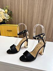 kitlife Fendi Delfina Black fabric high-heeled sandals 95mm - 5