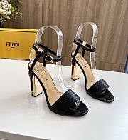 kitlife Fendi Delfina Black fabric high-heeled sandals 95mm - 1