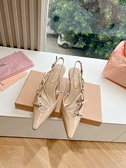 Kitlife Miu Miu 55mm buckle-embellished slingblack pumps beige - 1