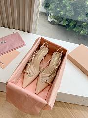 Kitlife Miu Miu 55mm buckle-embellished slingblack pumps beige - 4