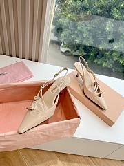 Kitlife Miu Miu 55mm buckle-embellished slingblack pumps beige - 3