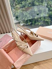 Kitlife Miu Miu 55mm buckle-embellished slingblack pumps beige - 2