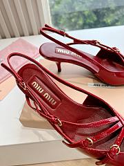 Kitlife Miu Miu 55mm buckle-embellished slingblack pumps red - 2