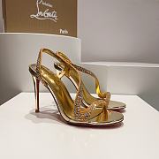 Kitlife Louboutin CL black stone 100 mm heels gold - 5